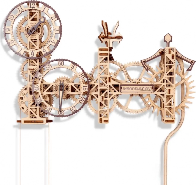 WOODEN CITY 3D puzzle Steampunk nástěnné hodiny 269 dílů
