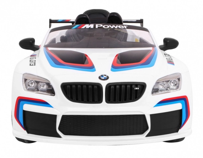 dětské elektrické autíčko BMW M6 GT3 s dálkovým ovládáním, MP3 a LED světly – bílé