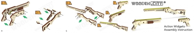 Dřevěné 3D puzzle WOODEN CITY mini sada zbraní