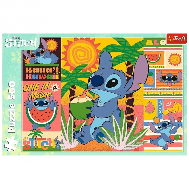 Puzzle 500 dílků Prázdniny se Stitchem Lilo a Stitch