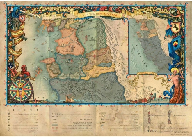 Puzzle Zaklínač: Severní království 1000 dílků