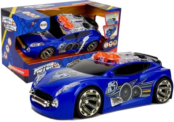Sportovní auto DJ s reproduktory na střeše Hudební světla