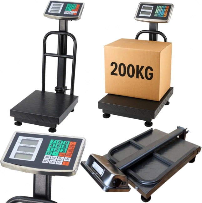 Elektronická platformová váha 200 kg s displejem LCD