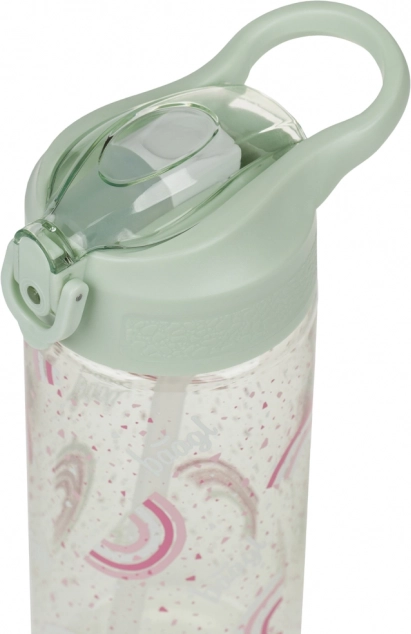 Tritanová láhev na pití s brčkem Duha 500 ml
