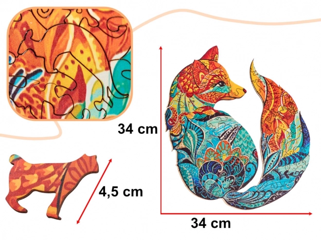 3D dřevěné puzzle Premium Liška - 148 dílků