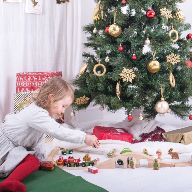Vánoční dřevěná vláčkodráha Bigjigs Toys
