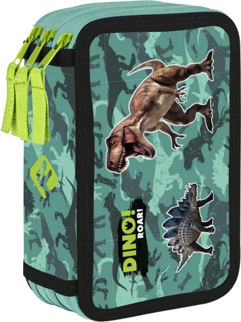 Školní penál Dinosaurus s třemi přihrádkami