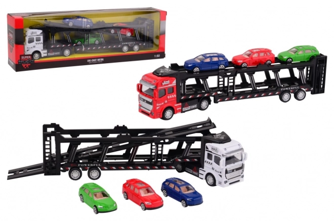 Nákladní auto - přeprava aut kovový model