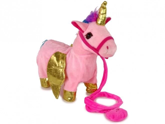 Kůň Maskot Interaktivní růžový kůň Zlatá křídla Hudba