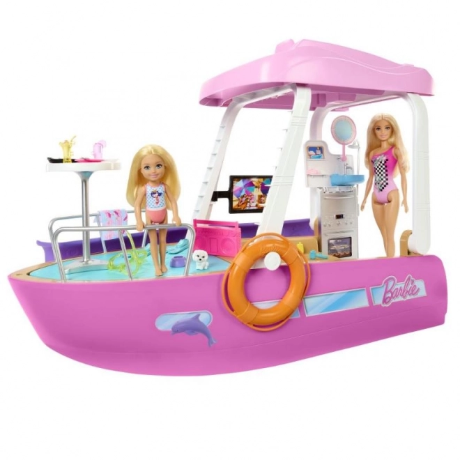 barbie vysněná motorová loď s transformací interiéru a doplňky