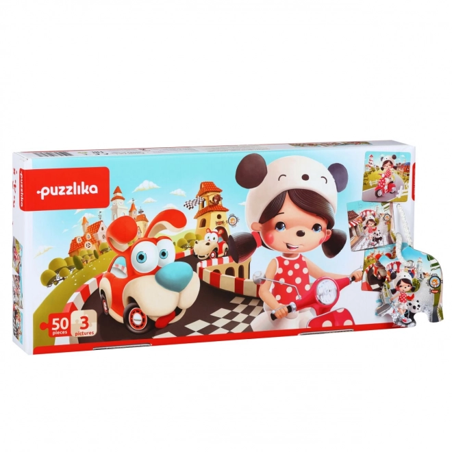 Puzzlika Šťastné příběhy 3 v 1 dětské puzzle