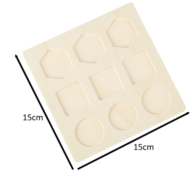 Dřevěná vzdělávací skládačka geometrických tvarů