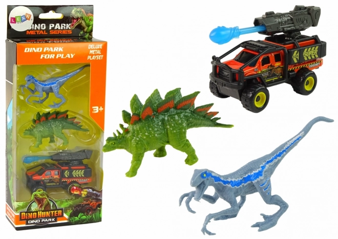 Dinosauři Figurky Auto Raketa Set Modrá