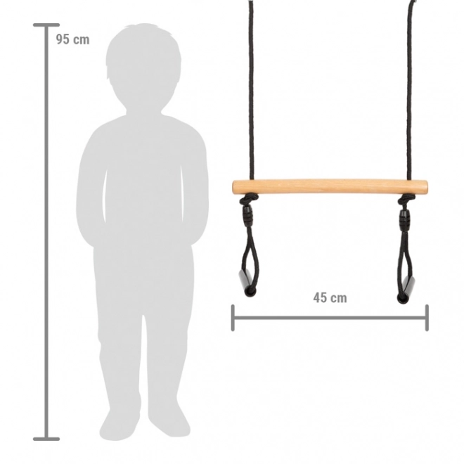 Small foot Trapézová houpačka s gymnastickými kruhy Black Line