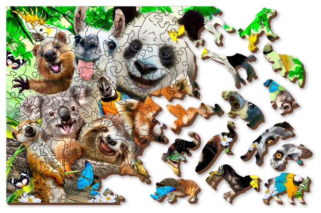 Dřevěné puzzle medvědí ráj