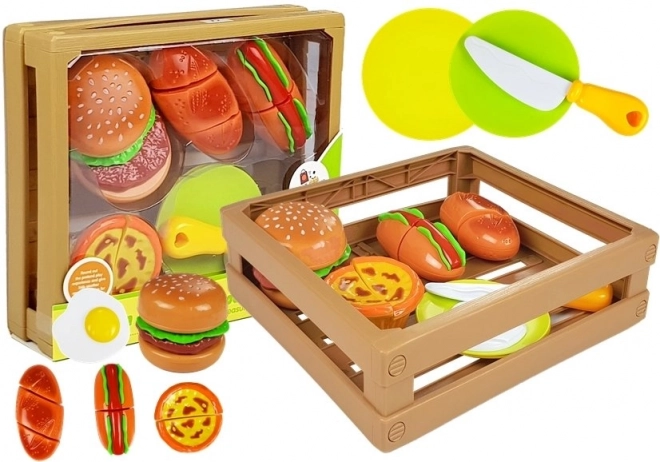 Sada na krájení burgerů v krabici