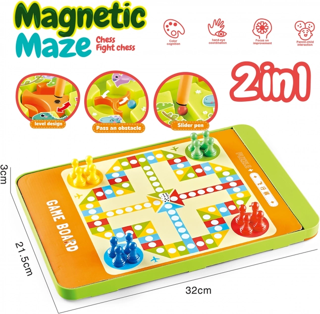 WOOPIE Magnetický Bludiště 2v1 Hra Člověče, nezlob se