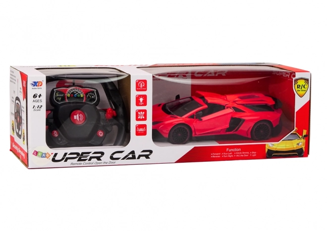 RC sportovní auto 1:12 otevírací dveře červené