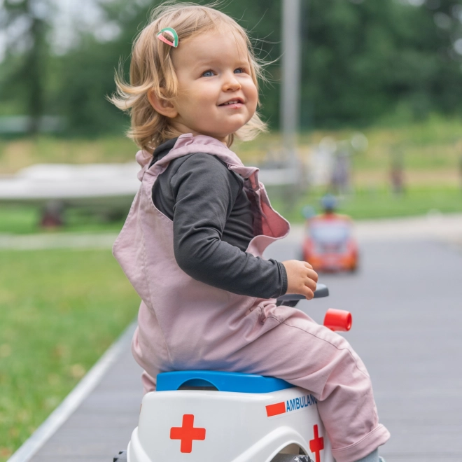 FALK Odrážedlo Ambulance s otevíracím sedadlem a klaksonem na volantu