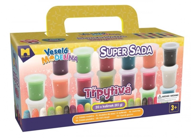 Veselá modelína třpytivá 20x85g