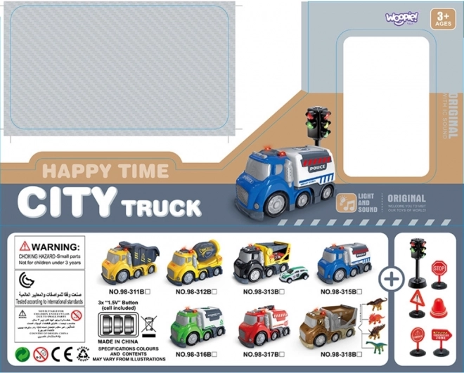 Woopie Popelářský Vůz City Truck Zvukové a Světelné Efekty