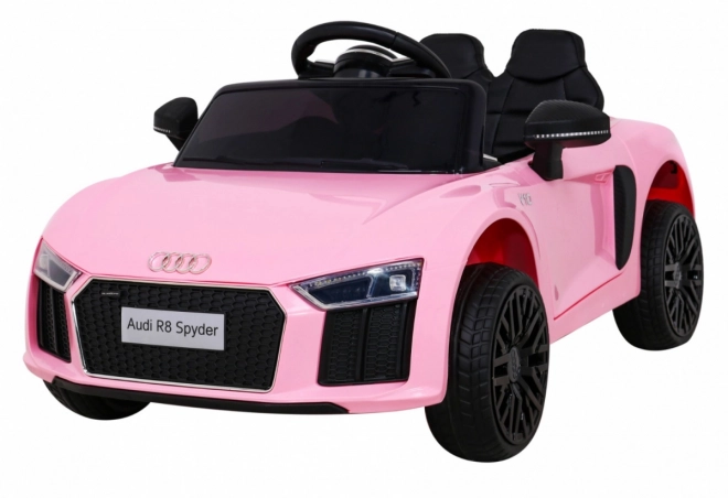 Audi R8 na baterie pro děti Růžová + Dálkové ovládání + EVA + Pomalý start + MP3 LED