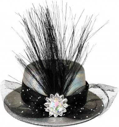 Elegantní Stříbrný Mini Klobouk s Ozdobou