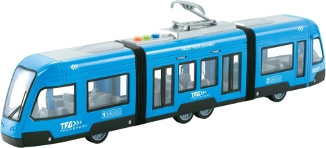 Tramvaj na setrvačník 1:16 modrá