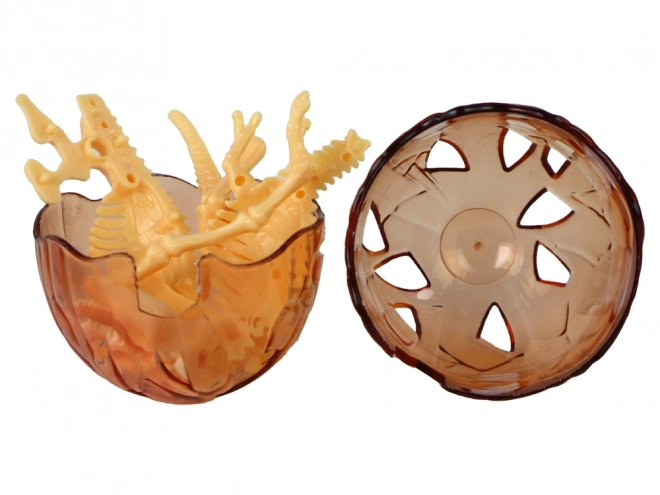 Otevírací dinosauří vajíčko s kostrou – 9 cm, 4 barvy