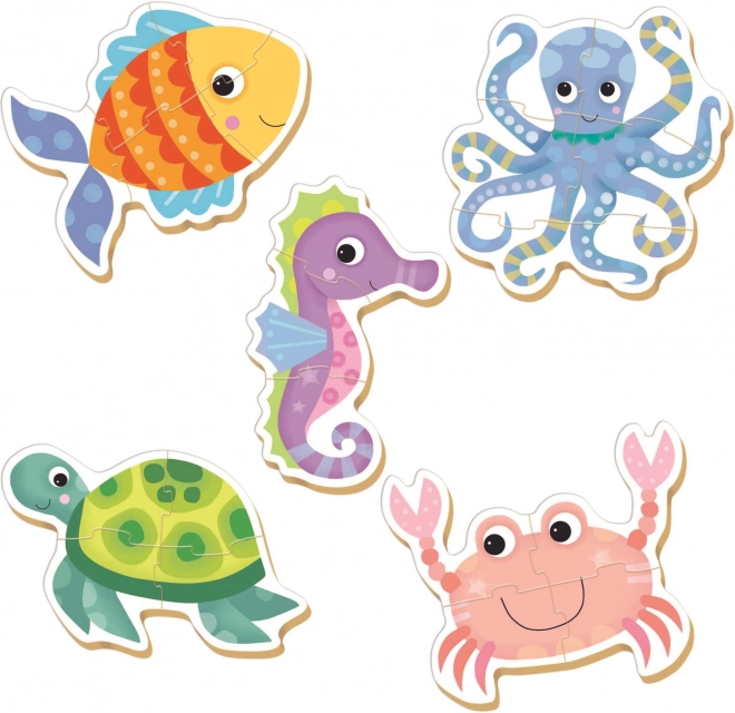 EDUCA Baby puzzle Vodní zvířata 5v1 (3-5 dílků)