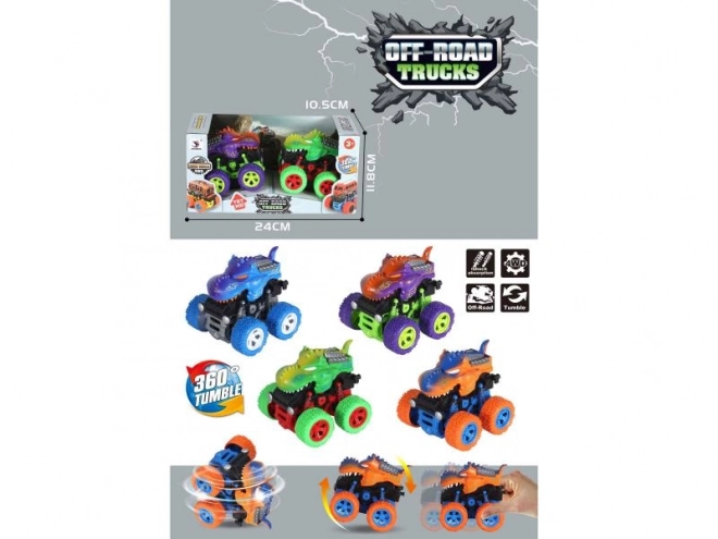 Natahovací auto dinosaurus 2ks