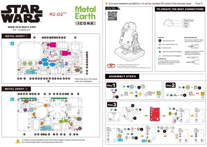 METAL EARTH 3D puzzle Star Wars: R2-D2 (ICONX)