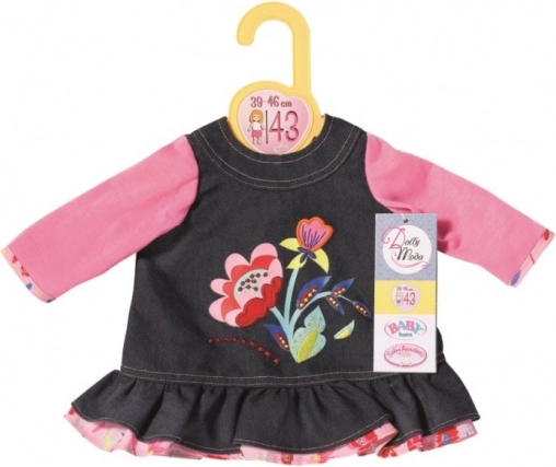 Dolly Moda džínové šatičky pro panenky 39–46 cm