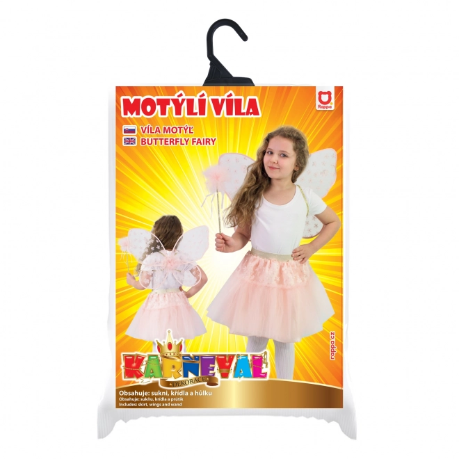 Kostým růžové víly s květinovým motivem