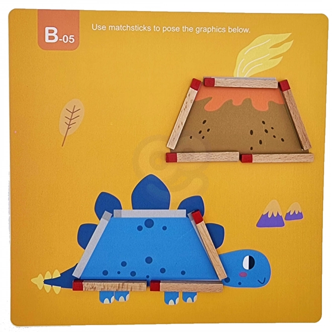 Dřevěná Montessori skládačka kreativní zápalky