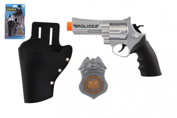 Dětská policejní sada: revolver s pouzdrem a odznakem