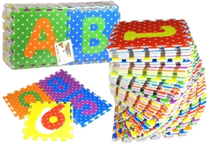 Abeceda a čísla Barevné pěnové puzzle 36 kusů