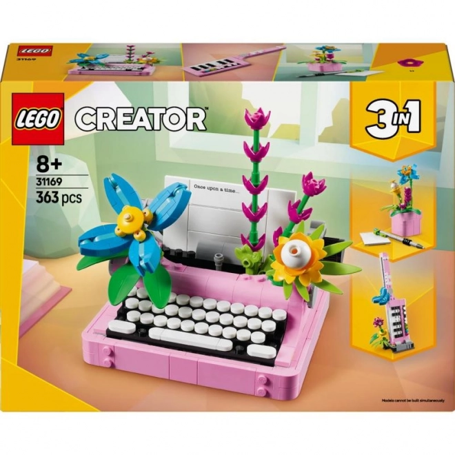 Stavebnice pro děti - Psací stroj s květinami LEGO Creator 3v1