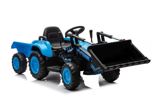Elektrický dětský traktor s lžící modrý