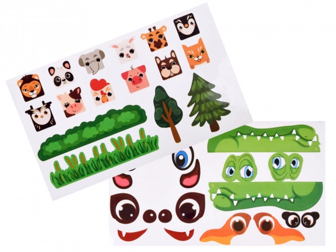 Velké barevné plastové kostky ZOO + samolepky 88 kusů