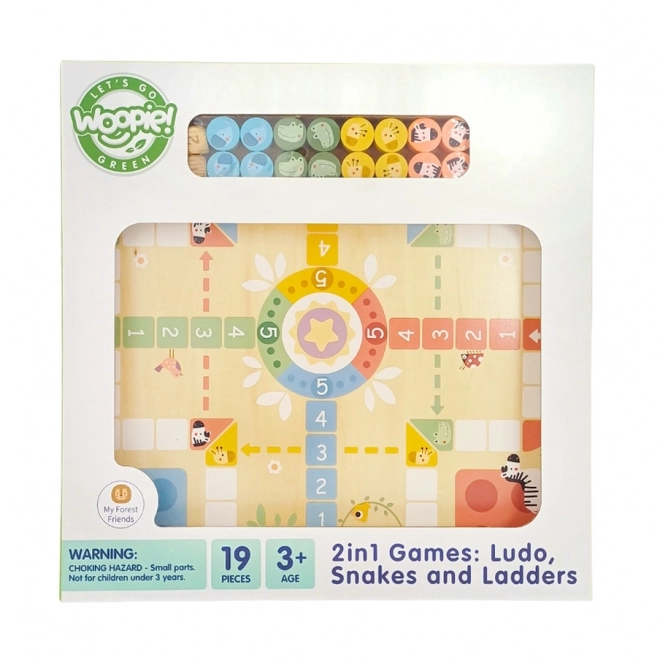 Woopie Green stolní hry Logické 2v1 Ludo Člověče, nezlob se + Zachraň zvířátka