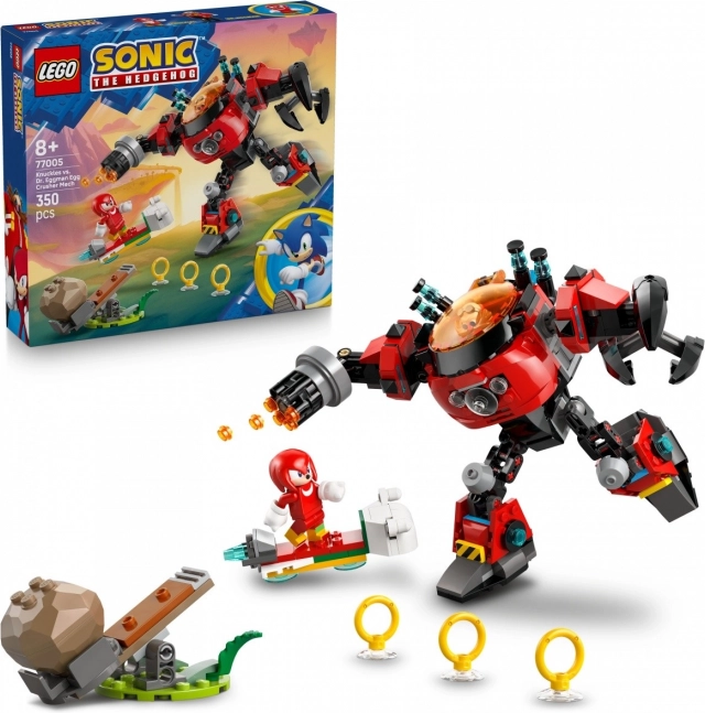Kostky Sonic Knuckles proti Dr. Eggmanovi v Mechu Egg Crusher
