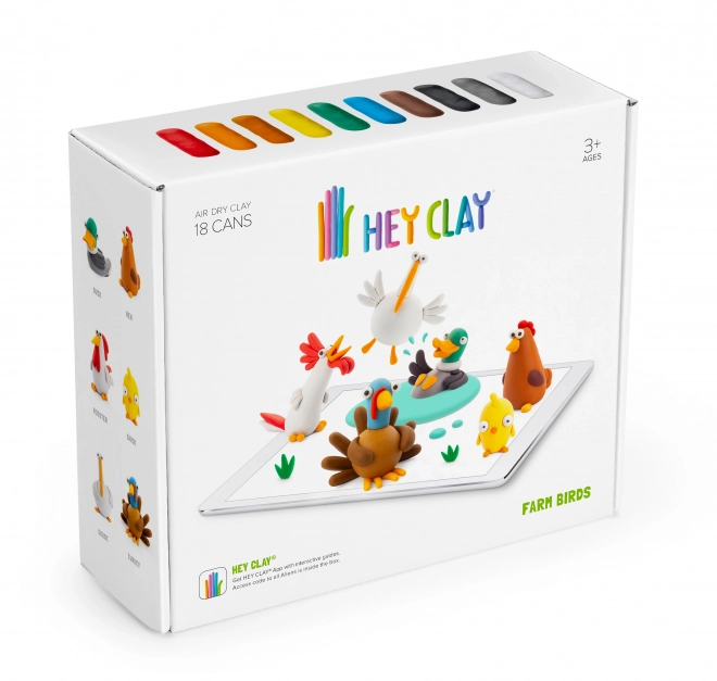 Modelovací hmota HEY CLAY ptáci z farmy