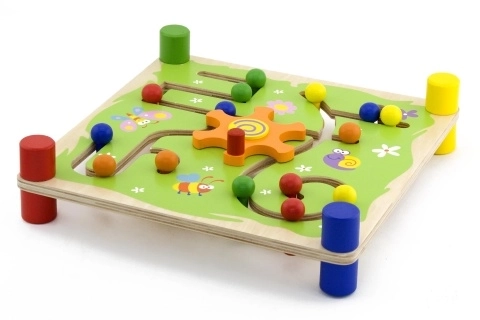 Viga Trop a Sleduj Montessori Dřevěná Didaktická Hra