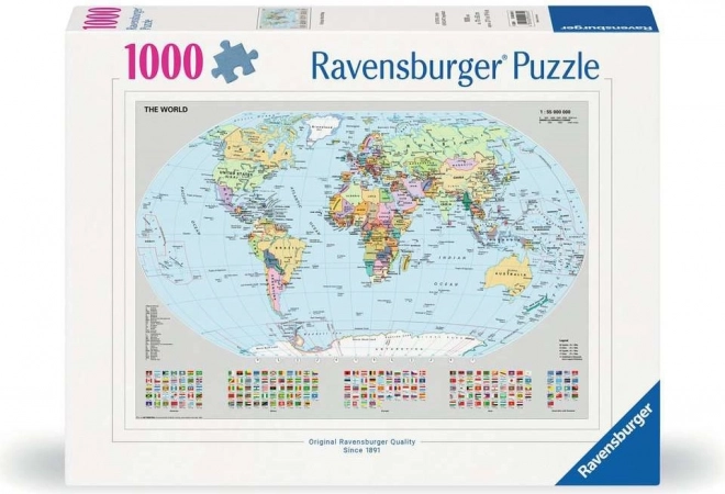 Politická mapa světa Ravensburger puzzle 1000 dílků