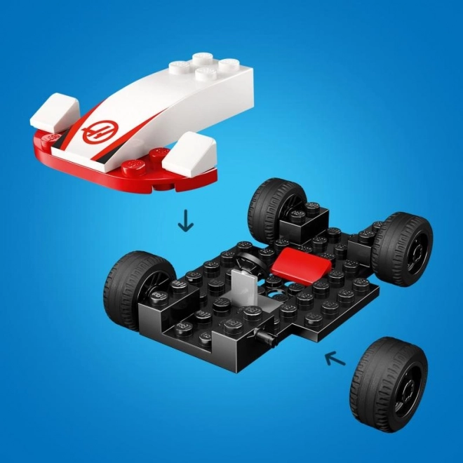 Lego klasik F1 závodní auta Williams Racing a Haas F1