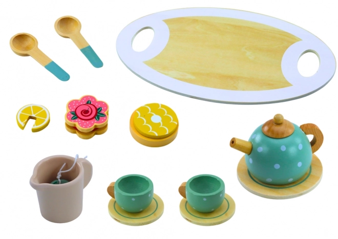 Dětský kávový čajový set dřevěný