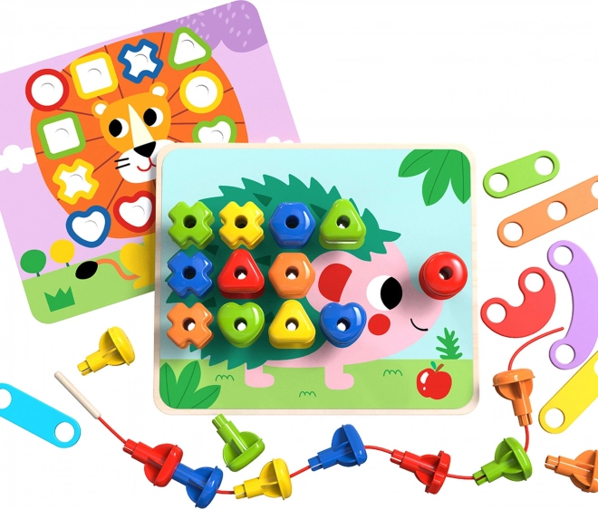 Tooky Toy víceúčelová tabule s barevnými šroubky pro učení tvarů