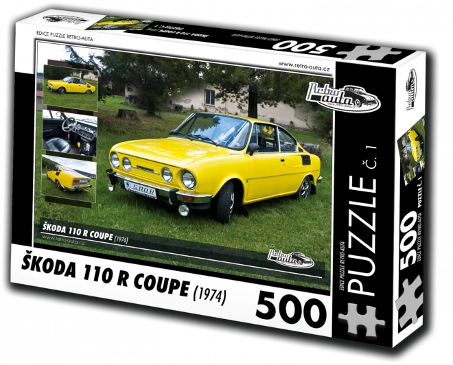 Retroauta Puzzle Škoda 110 R Coupe 1974 - 500 dílků