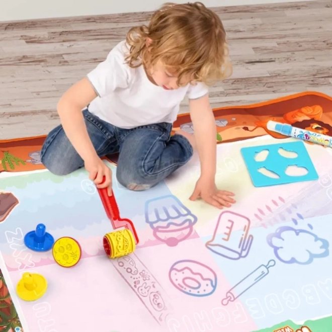 Woopie magická podložka na malování vodou XXL s razítky a čísly 100 cm